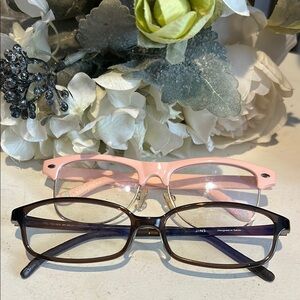Stylish anti blue Ray Pink and Black Eyeglasses Set